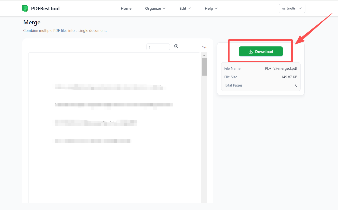 Download merged PDF document